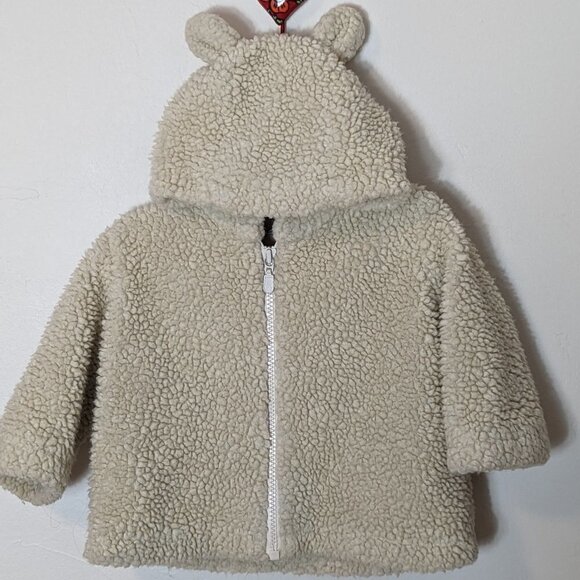 Hanna Andersson Fleece Jacket Bear Ears Hoodie Sherpa Jacket 5-12 Months Size 70 - Picture 4 of 7